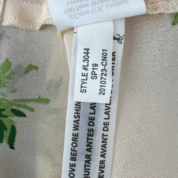 MADEWELL White 10 Top Silk Floral Ruched Front V-Neck Short Sleeve Pullover NEW - Picture 11 of 11